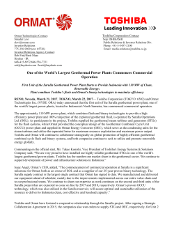 One of the World`s Largest Geothermal Power Plants Commences