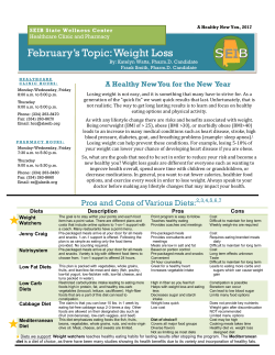 February`s Topic: Weight Loss