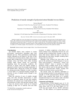 Prediction of tensile strength of polyester/cotton blended woven fabrics