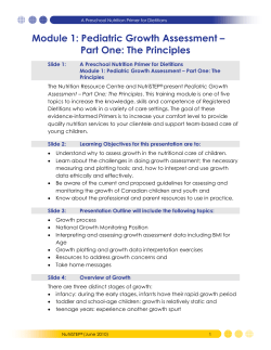 Module 1: Pediatric Growth Assessment &ndash; Part One: The Principles