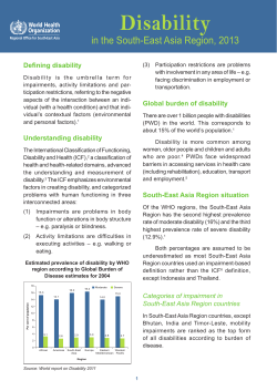 Fact Sheet - Disability in SEAR.indd - WHO South-East Asia