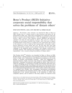 Bono`s Product (RED) Initiative: corporate social responsibility that