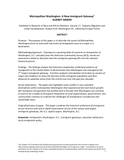 Metropolitan Washington: A New Immigrant Gateway