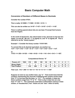 Basic Computer Math Conversions Handout
