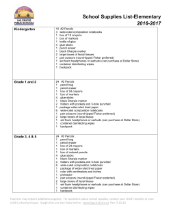 School Supplies List-Elementary 2016-2017