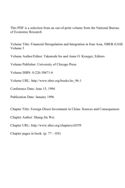 Foreign Direct Investment in China