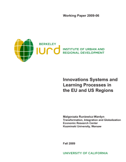Innovations Systems and Learning Processes in the EU and US