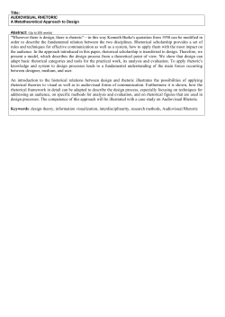 Audio-visual Rhetoric. A metatheoretical approach to design