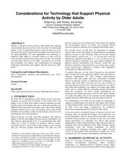 Considerations for Technology that Support Physical Activity by
