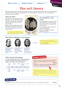 The cell theory - Pearson Schools and FE Colleges