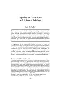 Experiments, Simulations, and Epistemic Privilege