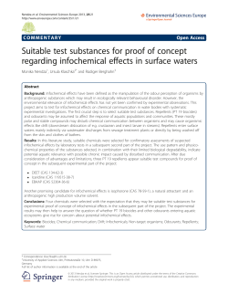 Suitable test substances for proof of concept regarding infochemical