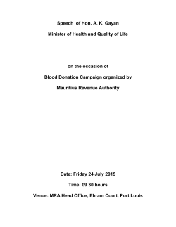 Blood Donation Campaign - Ministry of Health and Quality of Life