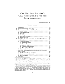 Cell Phone Jamming and the Tenth Amendment