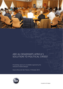 Are AU roAdmAps AfricA`s solUtion to politicAl crises?