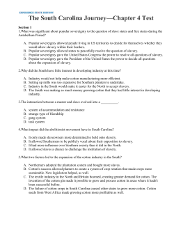 The South Carolina Journey&mdash;Chapter 4 Test