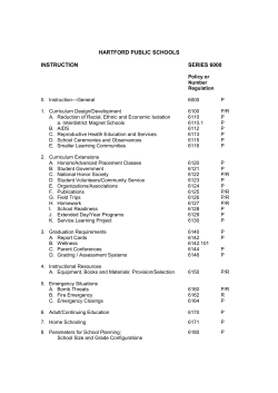 HARTFORD PUBLIC SCHOOLS INSTRUCTION SERIES 6000