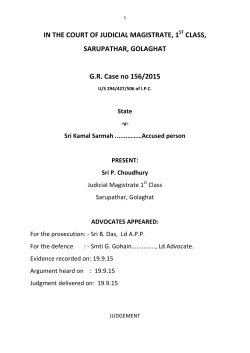 IN THE COURT OF JUDICIAL MAGISTRATE, 1 CLASS