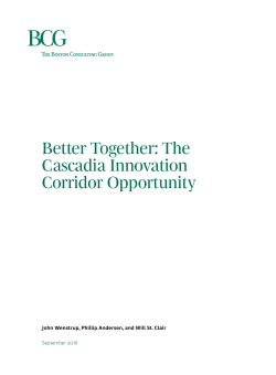 Better Together: The Cascadia Innovation Corridor Opportunity