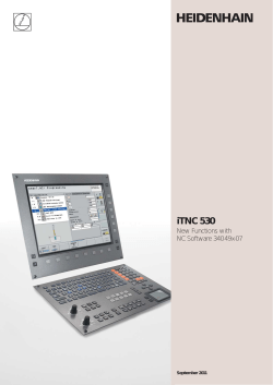 iTNC 530 New Functions with NC Software 340 49x-07