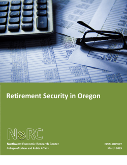 Retirement Security in Oregon Retirement Security in Oregon