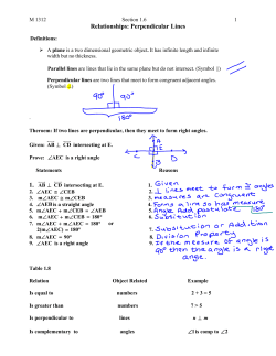 Relationships: Perpendicular Lines