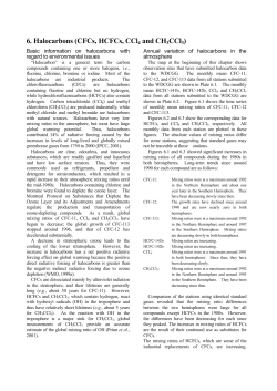 6. Halocarbons (CFCs, HCFCs, CCl4 and CH3CCl3)