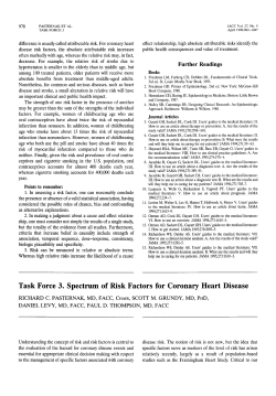 Task force 3. Spectrum of risk factors for coronary heart