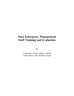 State Emergency Management Staff Training and Evaluation