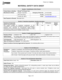 Reveal 3-D Peanut Test MSDS