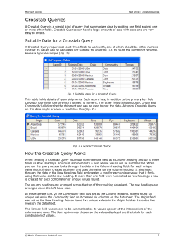 Crosstab Queries - Martin Green`s Office Tips