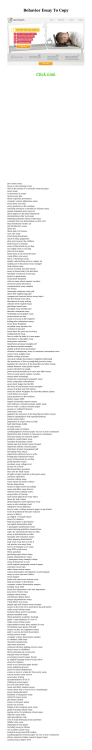 Behavior Essay To Copy