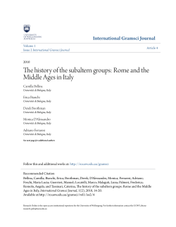The history of the subaltern groups: Rome and the Middle Ages in Italy