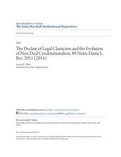The Decline of Legal Classicism and the Evolution of New Deal