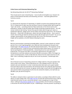 Critical Career and Professional Networking Tips: Key Networking