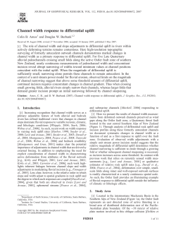 Channel width response to differential uplift