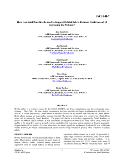 How Can Small Satellites be used to Support Orbital Debris