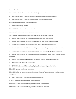 Bureau of Indian standard ( List of I S Codes ALL