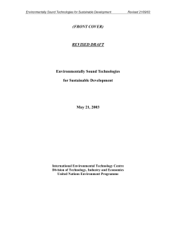 Environmentally Sound Technologies for Sustainable