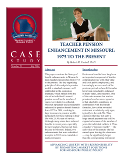 teacher pension enhancement in missouri: 1975 to the present