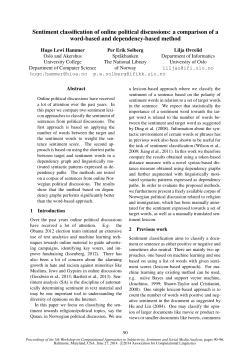 Sentiment classification of online political discussions: a