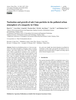 Nucleation and growth of sub-3 nm particles in the polluted urban