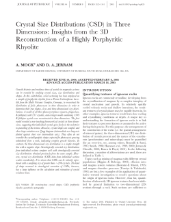 Crystal Size Distributions (CSD) in Three
