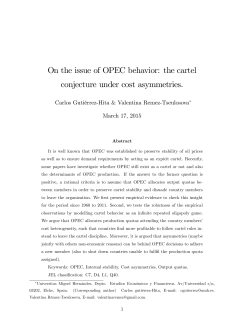 On the issue of OPEC behavior: the cartel conjecture under cost