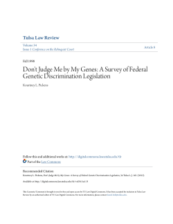 Don`t Judge Me by My Genes