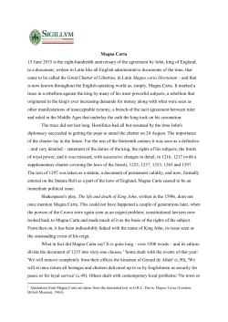 Magna Carta 15 June 2015 is the eight