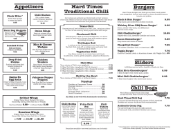 Burgers Sliders Chili Dogs Appetizers H Hard Times H Traditional