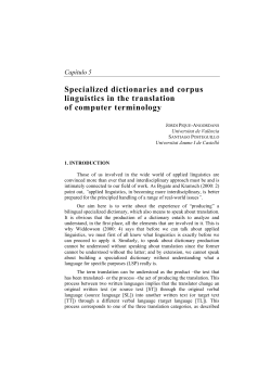 Specialized dictionaries and corpus linguistics in the translation of