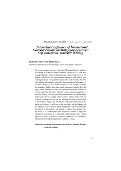 Interrelated Influence of Internal and External Factors on Malaysian