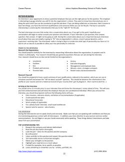 Interviewing Handout (Career Planner)